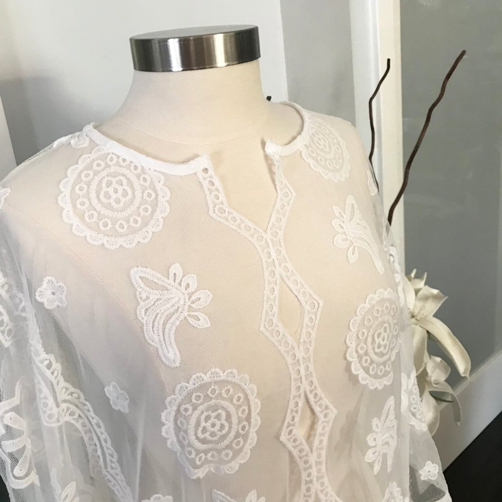 Boho Lace Cover Up Caftan Maxi OSFM - Picture 11 of 14